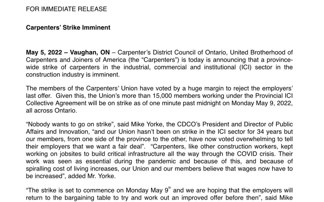 Statement from CDCO President Mike Yorke
